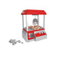 Claw Machine option: red and silver toy claw machine with candy rolls inside and game coins beside it