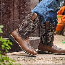 Men's Embroidered Square Toe Western Boots