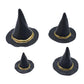 Miniature witch hat ornament in moulded PVC with a contrast band, in black, purple or orange