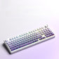 F99 keyboard blue gradient keycaps with green and yellow RGB accents