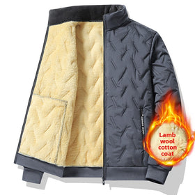 Men's Padded Stand Collar Fleece Lined Jacket