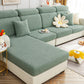 Jacquard sofa covers shown from a real living room angle