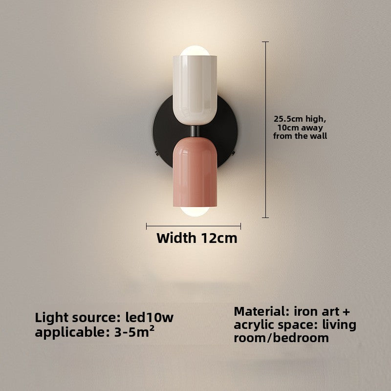 Double head bedside lamp set to cool white light for reading in bed
