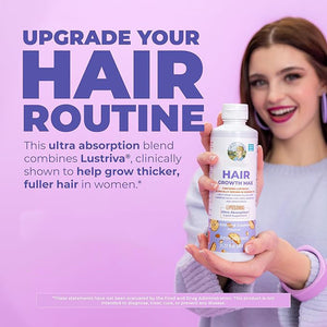 Hair growth supplement bottle showing herbal extract formula