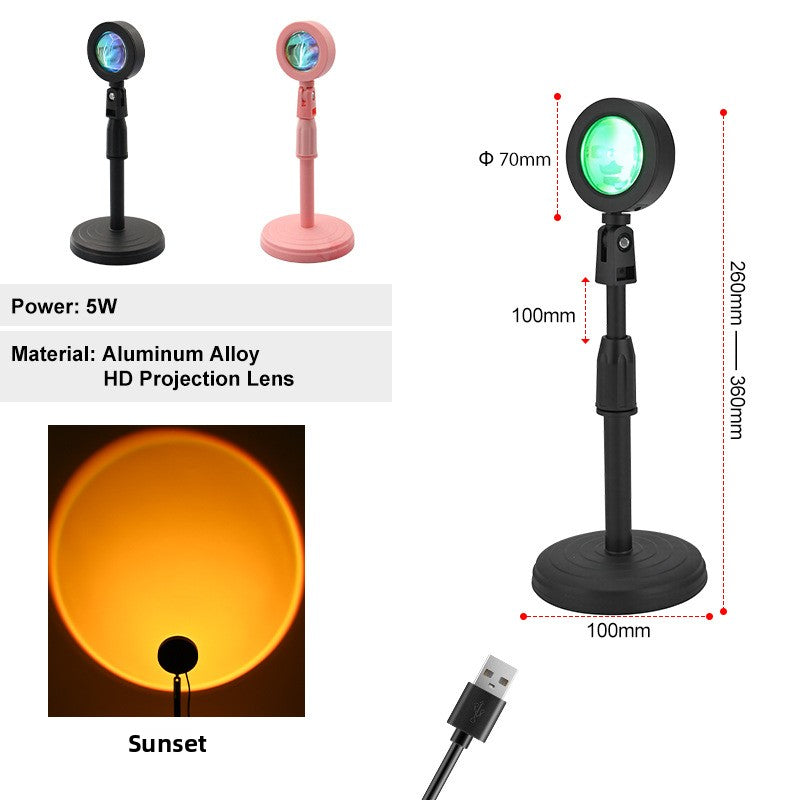 USB sunset projection ambient lamp, full RGB color glow