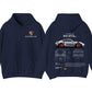 Navy cotton hoodie, front and back, with crest on the chest and 911 GT3 RS back print, option size 2XL