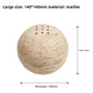 Cream travertine burner sphere, large size 140 by 140 mm, with drilled holes at the crown