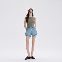 Womens High Waist Denim Shorts