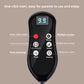 Black wired remote with a digital display and buttons for power, mode, rotation direction, speed, foot and heating