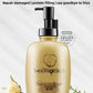 Conditioning cream hair mask in a gold pump bottle with an authenticity seal and a pale rose