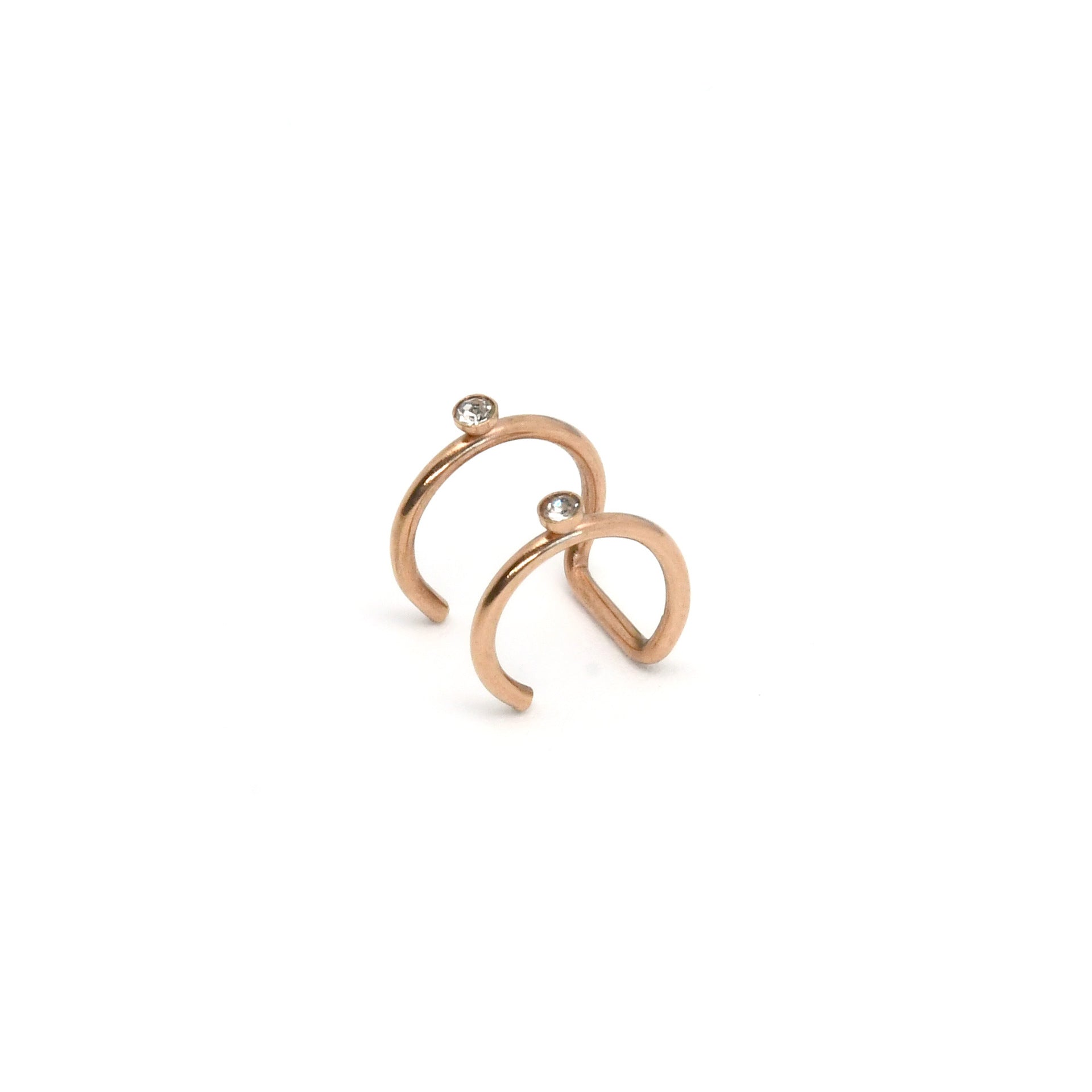 Assorted non pierced ear cuffs in steel, gold, black and rose gold