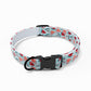 Watermelon dog collar with black quick release buckle and metal D ring