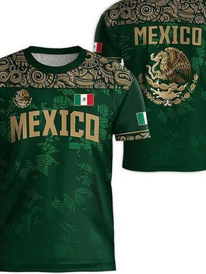 Mexico football jersey back view in polyester knit