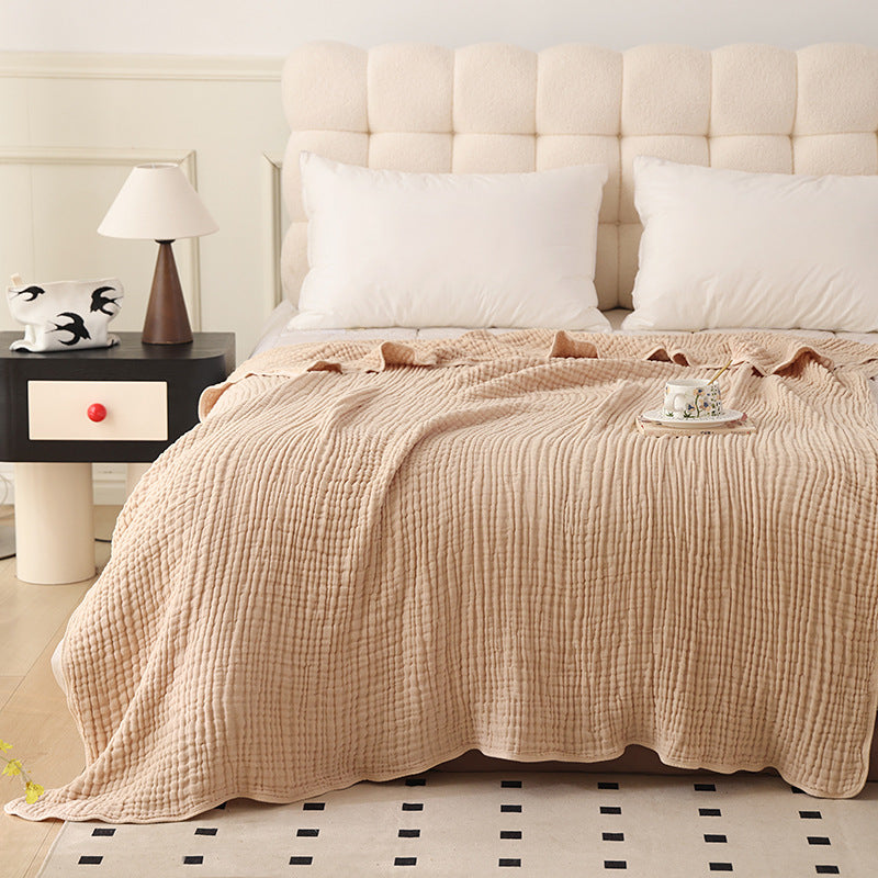 Breathable Cotton Gauze Bed Cover | product flat lay overview