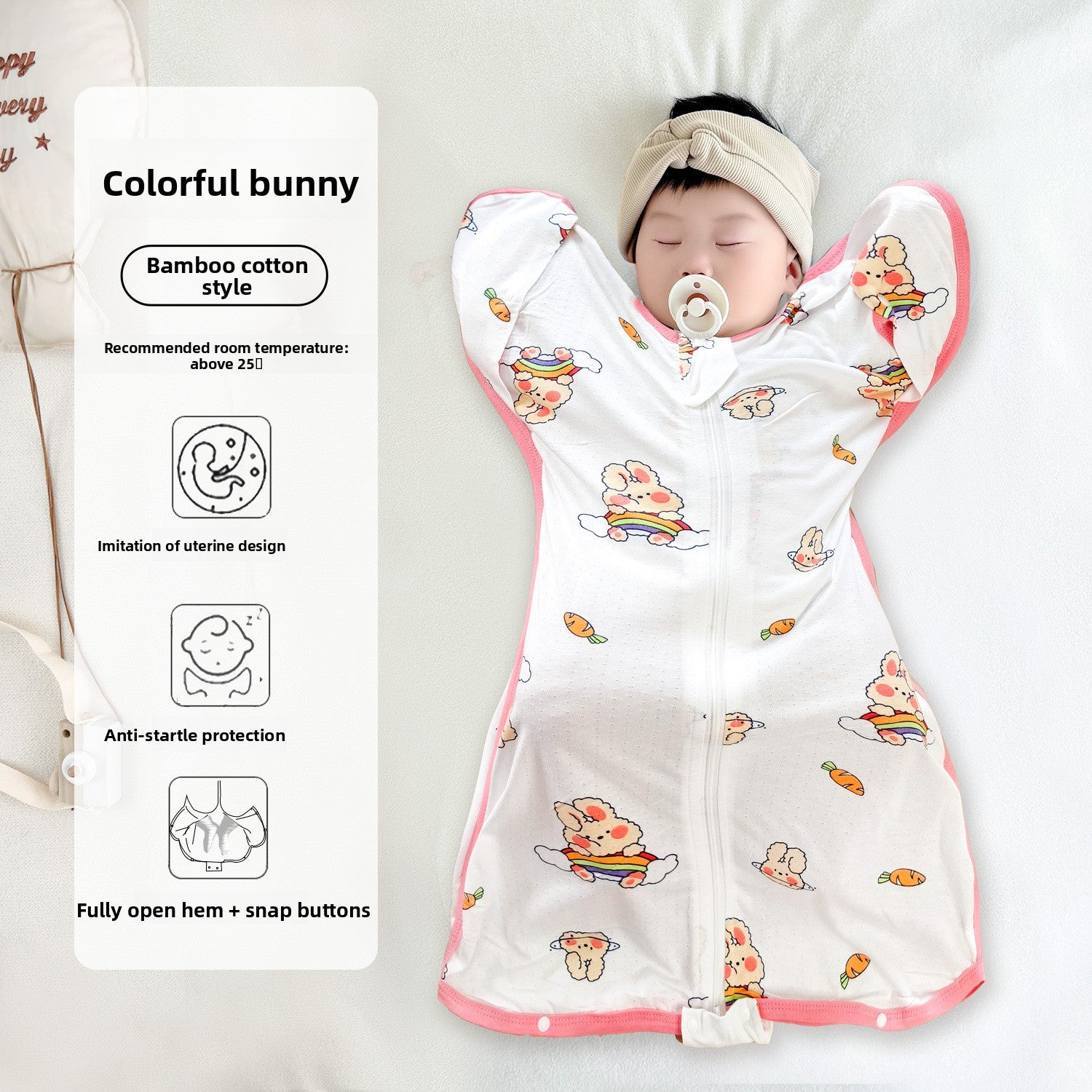 Baby Swaddle Sleeping Bag | detail close on finish