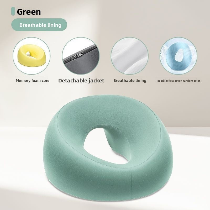 Cooling ice silk cover for the face rest pillow shown in gray, blue, and green options