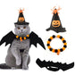 Black plush spider Halloween costume for cats and dogs with a gauze accent skull and eight legs