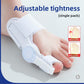 Bunion corrector splint shown in use during everyday rest at home