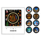 Black and gold Christmas scene frame with eight round themed discs, option photo for Christmas S3