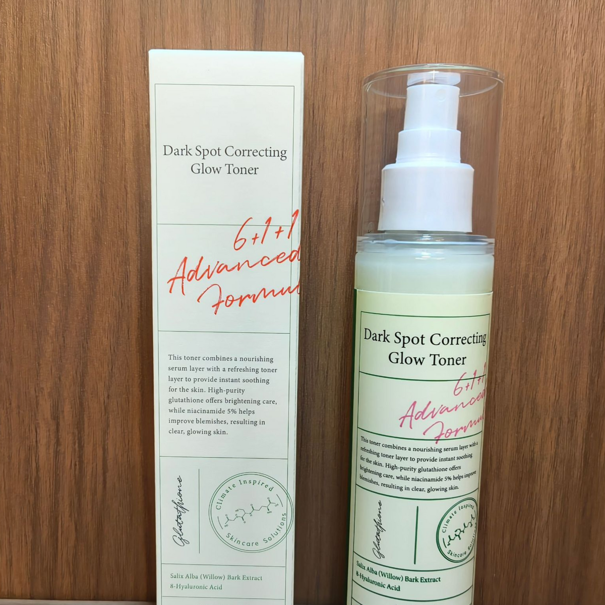 Option photo: AXIS-Y Dark Spot Correcting Glow Toner, pump bottle with its carton