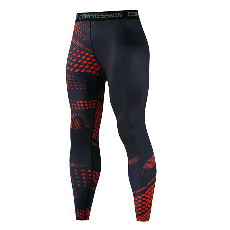 Mens quick dry printed compression legging fitted close from waist to ankle