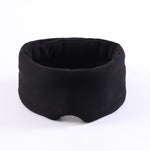 Black long sleep eye mask in soft modal cotton fabric with a nose contour, Eye Mask Long option