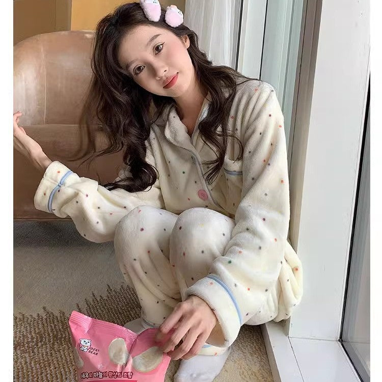 Coral fleece padded pajamas