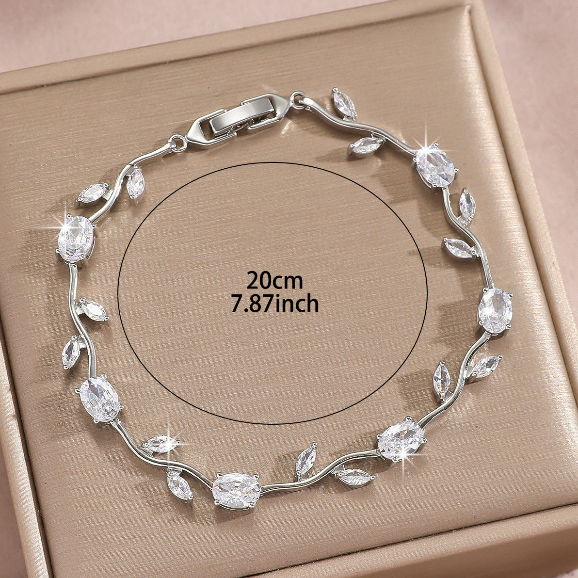 Zircon Gold Plated Leaf Design Bracelet | wardrobe pairing example