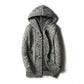 Loose-fitting, warm knit cardigan trench coat