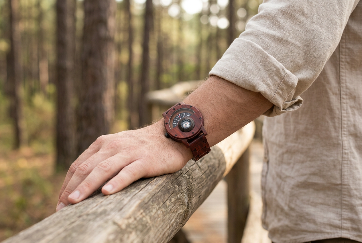 multifunction-compass-wooden-watch after solution lifestyle