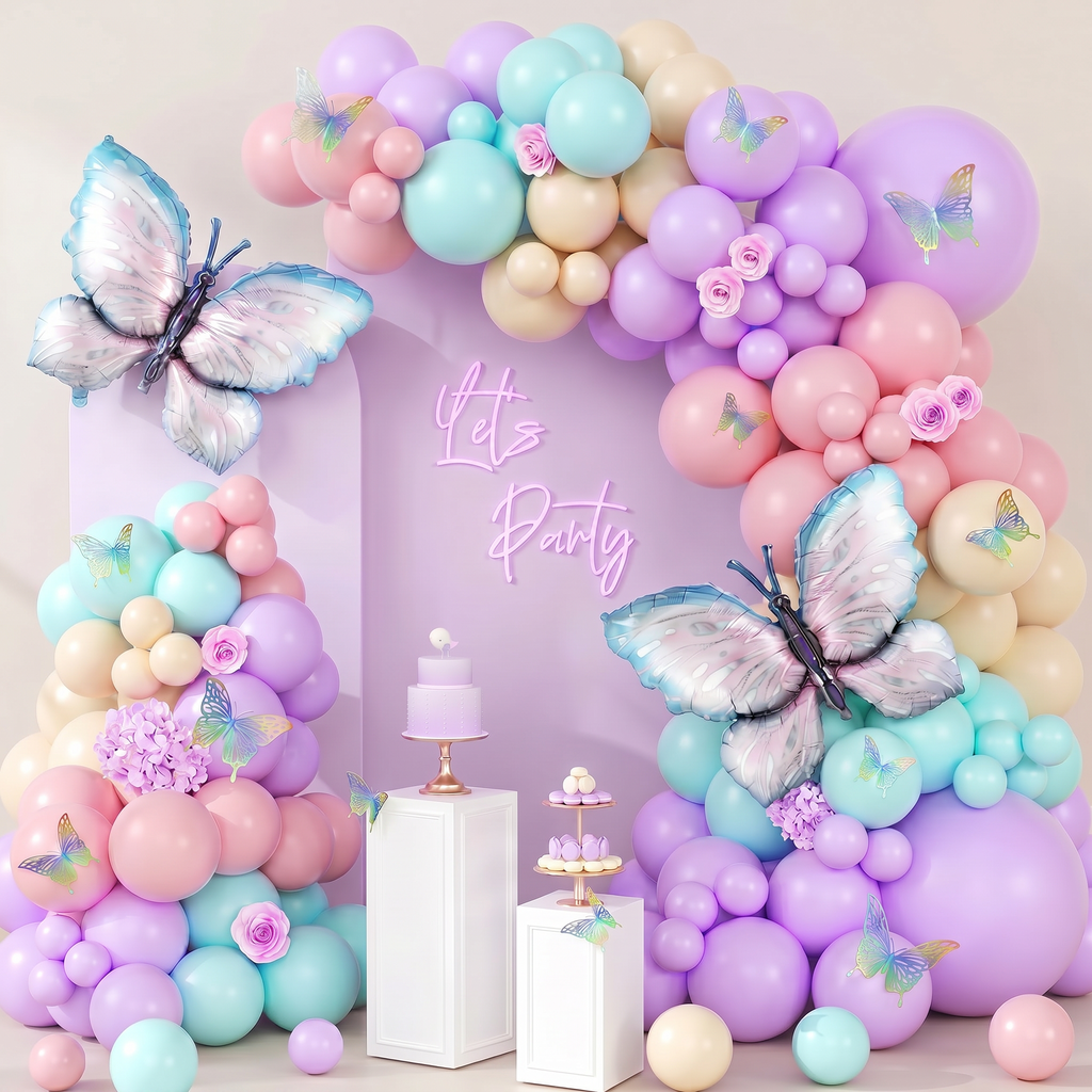 Butterfly Balloon Chain Set for Party Decoration for Stylish Party Decoration, Photo Backdrops and Easy Event Styling - after