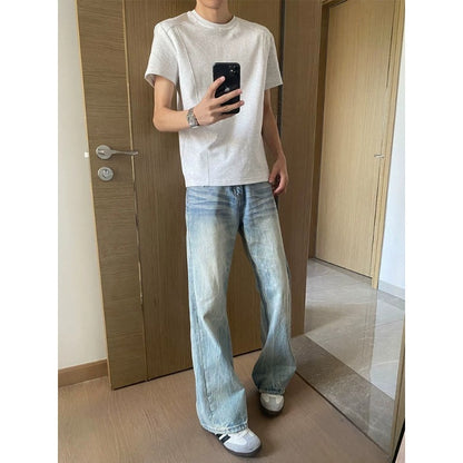 Light blue loose-fit jeans