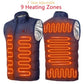 Navy blue heated vest with nine heating zones on the front and back, image for the Blue option in size M