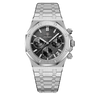 P926 Silber Schwarzes Zifferblatt Schwarzer Ring