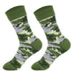 Waterproof olive green, gray and beige camouflage crew socks, size XL 47-50