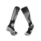 Knee high cushioned ski socks shown as a front and back pair on a white background