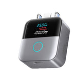 Gray USB C smart charge adapter with digital voltage amp and mAh power display