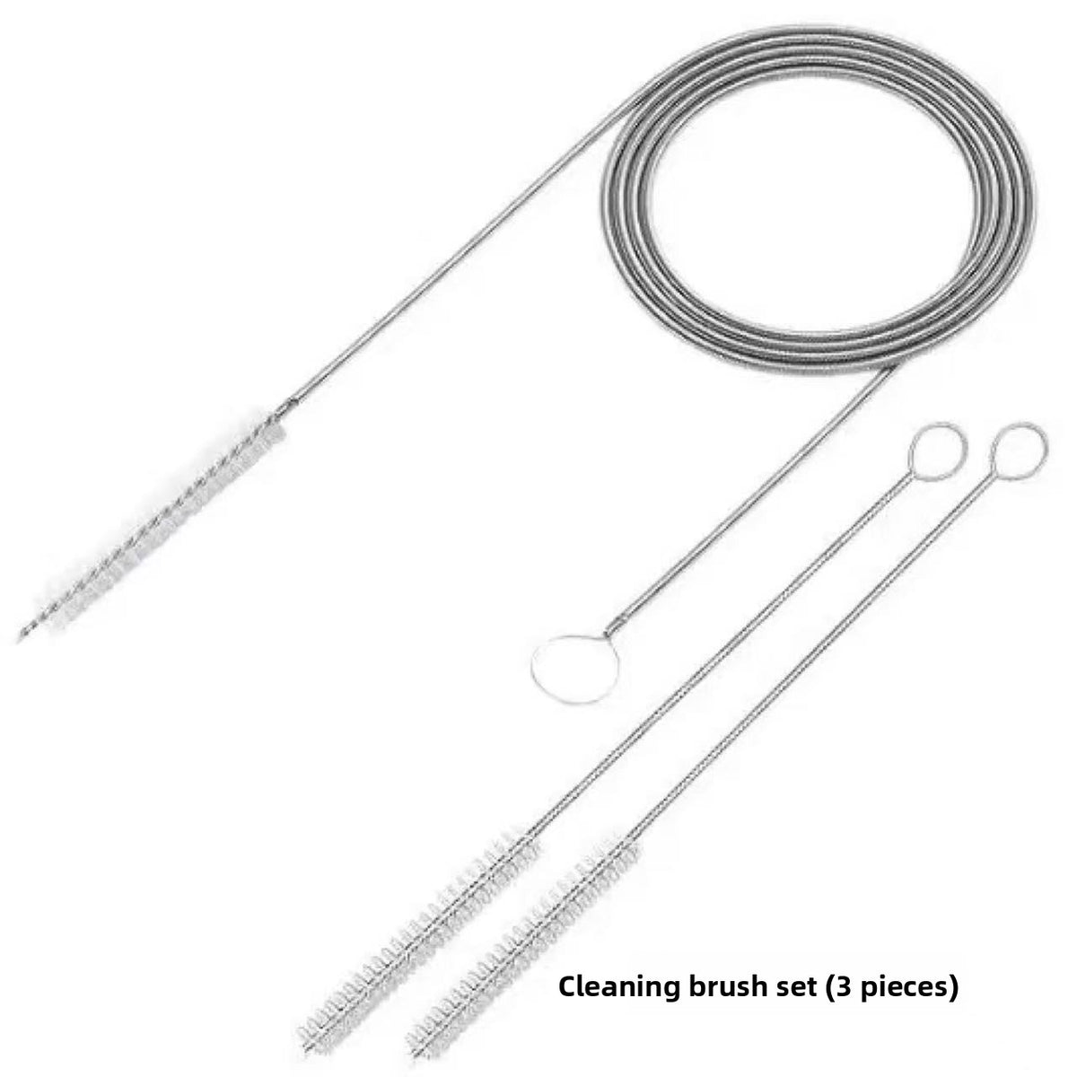 3pcs SpringBrush+StrawBrush option: a spring brush with two straw brushes, cleaning brush set of 3 pieces