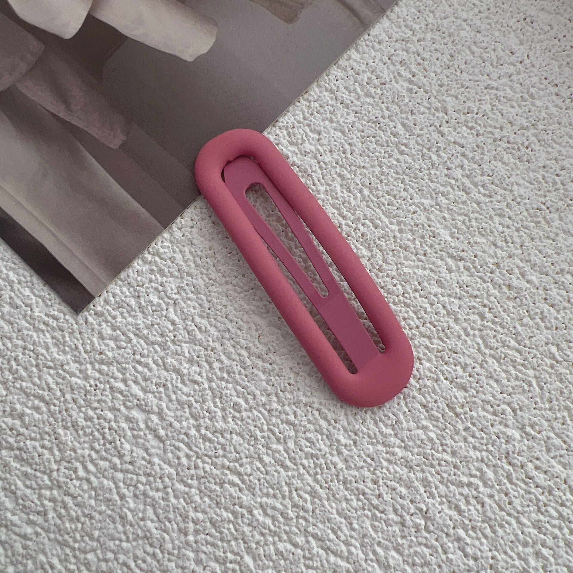 Coated metal matte snap hair clip