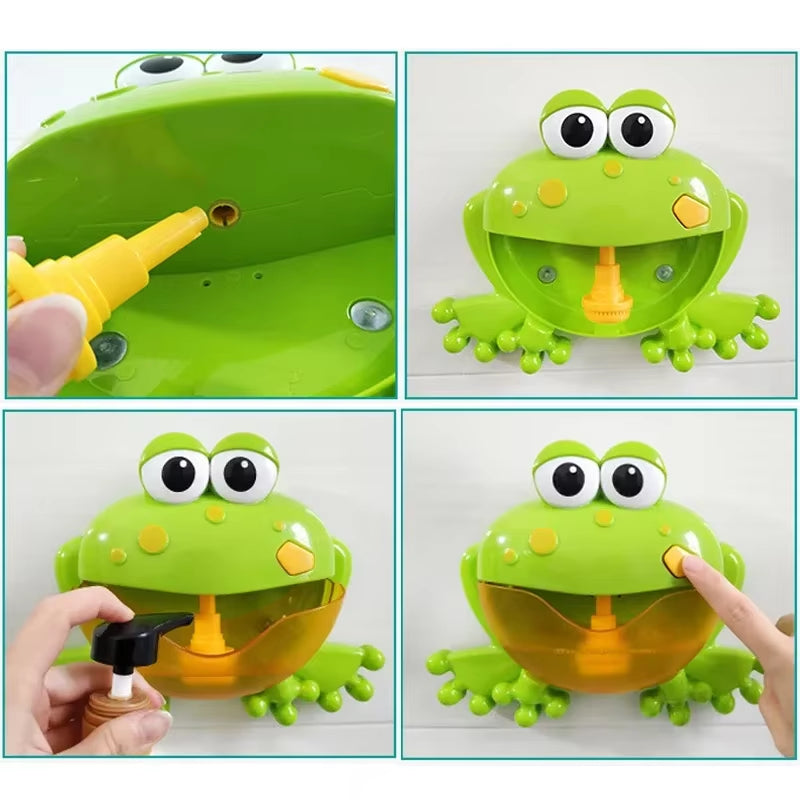 Baby Bath Toys Bubble Machine Duck Frog Music Kids Bath Toy Bathtub Soap Automatic Bubble Maker Baby Bathroom Toy for Children