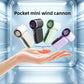 Mini handheld turbo fan held in a palm to show its compact size
