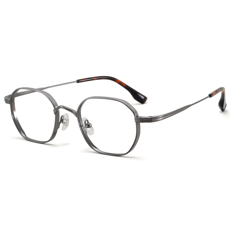 Titanium eyeglasses frame, full-rim front view showing slim metal rims and bridge