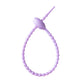 Single solid color silicone cable tie standing in a rounded adjustable loop on white