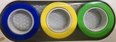 Magnetic fidget rings stacked into a tall column