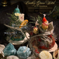 Beeswax Crescent Moon Candle with Herbs | close up material texture