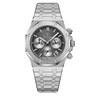 P926 Silbernes Gehäuse, schwarzer Ring