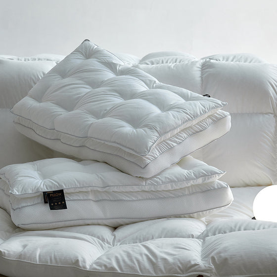 Quilted Cotton Sateen Bed Pillow with Mesh Gusset