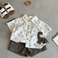 Gumi Bear Boys Printed Shirt and Shorts Set | morning natural light styling