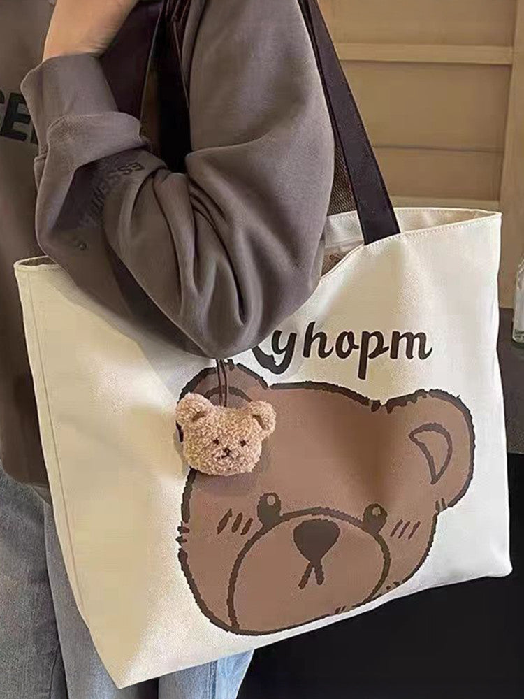 Casual Cartoon Bear Canvas | front product view