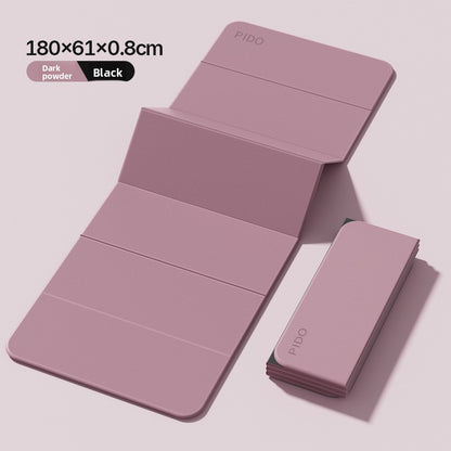 Back view of the foldable yoga mat showing the underside